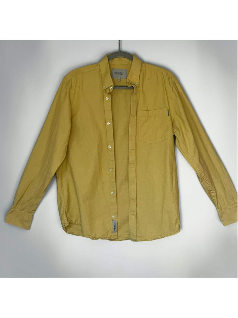 Carhartt WIP Dalton Shirt Men's Medium Mustard Yellow Button Down
